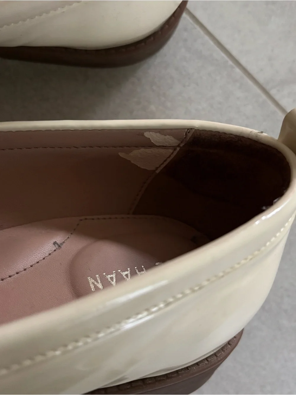 Cole Haan Stassi Penny Loafers in Cream Patent